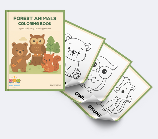 🦊 Forest Animals Coloring Book for Ages 2–3 | Edition 3/5
