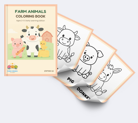 🐮 Farm Animals Coloring Book for Ages 2–3 | Edition 1/5