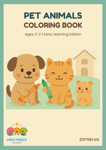 🐦 Pet Animals Coloring Book for Ages 2–3 | Edition 5/5